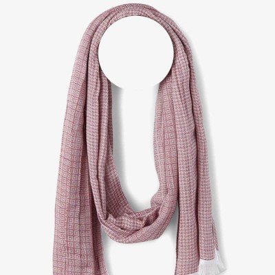 ringed edge wool-blend scarf