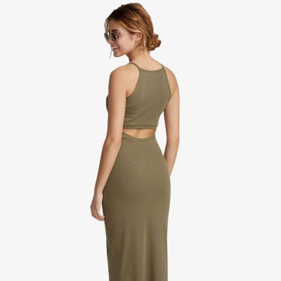Belted V Neck Dress